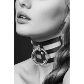 Чёрный тройной чокер с большим кольцом - Bijoux Pour Toi - купить с доставкой в Костроме
