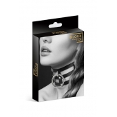 Чёрный тройной чокер с большим кольцом - Bijoux Pour Toi - купить с доставкой в Костроме