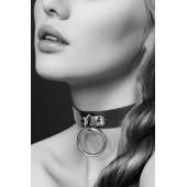 Узенький ошейник из полиуретана с кольцом - Bijoux Pour Toi - купить с доставкой в Костроме