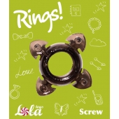 Чёрное эрекционное кольцо Rings Screw - Lola Games - в Костроме купить с доставкой