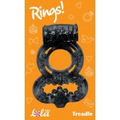 Чёрное эрекционное кольцо Rings Treadle с подхватом - Lola Games - в Костроме купить с доставкой
