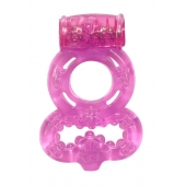 Розовое эрекционное кольцо Rings Treadle с подхватом - Lola Games - в Костроме купить с доставкой