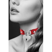 Красный чокер с замком в форме сердца - Bijoux Pour Toi - купить с доставкой в Костроме