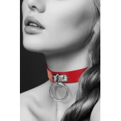 Красный узенький чокер с кольцом - Bijoux Pour Toi - купить с доставкой в Костроме