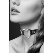 Чёрный чокер с кольцом в форме сердца - Bijoux Pour Toi - купить с доставкой в Костроме