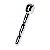 Серебристый уретральный плаг со стразом - 7 см. - ToyFa - купить с доставкой в Костроме