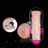 Мастурбатор-вагина Sex In A Can Vibra Vagina Tunnel - Lovetoy - в Костроме купить с доставкой