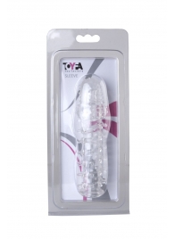 Прозрачная, закрытая насадка с шипами и точками - 13,5 см. - Toyfa Basic - в Костроме купить с доставкой