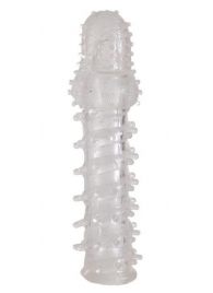 Прозрачная, закрытая насадка с шипами и точками - 13,5 см. - Toyfa Basic - в Костроме купить с доставкой