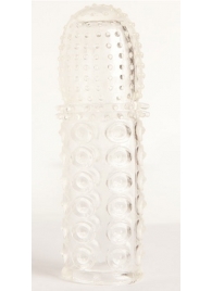 Прозрачная закрытая гелевая насадка - 13,5 см. - Toyfa Basic - в Костроме купить с доставкой