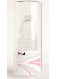 Гелевая прозрачная насадка с 2 отростками - 13 см. - Toyfa Basic - в Костроме купить с доставкой