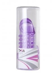 Закрытая фиолетовая насадка с 2 отростками - 13 см. - Toyfa Basic - в Костроме купить с доставкой