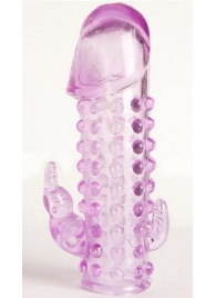 Закрытая фиолетовая насадка с 2 отростками - 13 см. - Toyfa Basic - в Костроме купить с доставкой