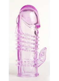 Фиолетовая насадка с коготком и шипами - 13 см. - Toyfa Basic - в Костроме купить с доставкой