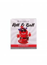 Стимулирующий презерватив-насадка Roll   Ball Strawberry - Sitabella - купить с доставкой в Костроме