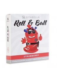 Стимулирующий презерватив-насадка Roll   Ball Strawberry - Sitabella - купить с доставкой в Костроме