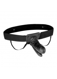 Полый страпон с двумя отростками и вибрацией Unisex Vibrating Hollow Strap-On Double Penetrating Dildo - 17,8 см. - Lux Fetish - купить с доставкой в Костроме