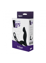 Черный вибромассажер простаты P-PLEASER W ERECTION ENHANCE - Dream Toys - в Костроме купить с доставкой