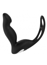 Черный вибромассажер простаты P-PLEASER W ERECTION ENHANCE - Dream Toys - в Костроме купить с доставкой
