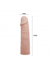 Закрытая телесная насадка-фаллос - 17 см. - Sex Expert - в Костроме купить с доставкой