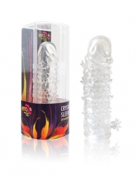 Закрытая прозрачная рельефная насадка Crystal sleeve - 13 см. - Erowoman-Eroman - в Костроме купить с доставкой