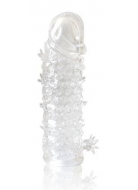 Закрытая прозрачная рельефная насадка Crystal sleeve - 13 см. - Erowoman-Eroman - в Костроме купить с доставкой