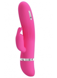 Розовый вибратор Ingram с электростимуляцией - 19,2 см. - Baile - купить с доставкой в Костроме