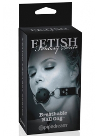 Черный кляп с дырочками Breathable Ball Gag - Pipedream - купить с доставкой в Костроме