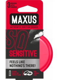 Ультратонкие презервативы в железном кейсе MAXUS Sensitive - 3 шт. - Maxus - купить с доставкой в Костроме