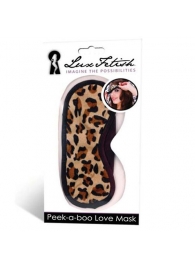 Леопардовая маска на глаза Peek-a-Boo - Lux Fetish - купить с доставкой в Костроме