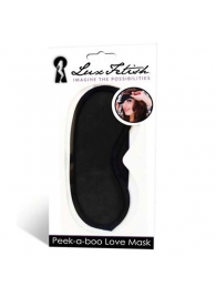 Черная маска на глаза Peek-a-Boo - Lux Fetish - купить с доставкой в Костроме