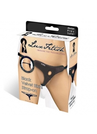Черные плюшевые трусики для страпона - Lux Fetish - купить с доставкой в Костроме