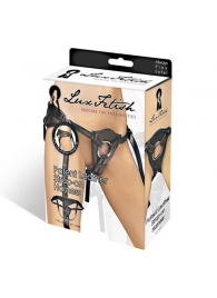 Черные трусики для страпона из патентованной кожи - Lux Fetish - купить с доставкой в Костроме