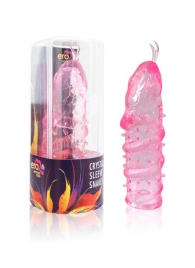Закрытая рельефная насадка Crystal sleeve snakes в виде змеи с усиками - 14 см. - Erowoman-Eroman - в Костроме купить с доставкой