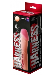 Телесная реалистичная насадка на Harness с коннектором BLACK LINE - 17 см. - LOVETOY (А-Полимер) - купить с доставкой в Костроме