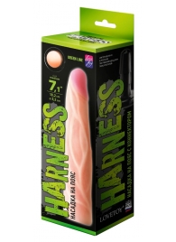 Телесная насадка с венками на Harness с коннектором GREEN LINE - 18 см. - LOVETOY (А-Полимер) - купить с доставкой в Костроме