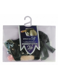 Черный пояс-трусики с двумя насадками Soft-Dolli - 16,5 и 10,5 см. - LOVETOY (А-Полимер) - купить с доставкой в Костроме