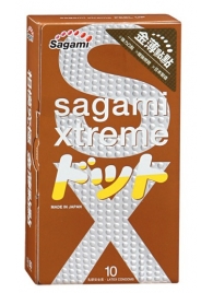 Презервативы Sagami Xtreme FEEL UP с точечной текстурой и линиями прилегания - 10 шт. - Sagami - купить с доставкой в Костроме