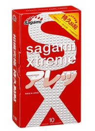 Утолщенные презервативы Sagami Xtreme Feel Long с точками - 10 шт. - Sagami - купить с доставкой в Костроме