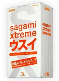Ультратонкие презервативы Sagami Xtreme SUPERTHIN - 15 шт. - Sagami - купить с доставкой в Костроме