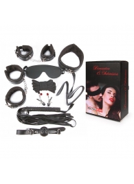 Большой игровой набор БДСМ: наручники, оковы, маска, кляп, плеть, ошейник с поводком, верёвка, зажимы для сосков - Notabu - купить с доставкой в Костроме