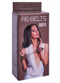 Коричневые кожаные наручники Maya - Rebelts - купить с доставкой в Костроме