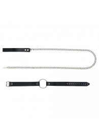 Черный поводок и чокер с кольцом Rada - Rebelts - купить с доставкой в Костроме