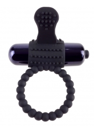 Черное эрекционное виброкольцо Vibrating Silicone Super Ring - Pipedream - в Костроме купить с доставкой