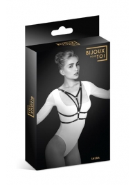 Черная упряжь на грудь Laura - Bijoux Pour Toi - купить с доставкой в Костроме