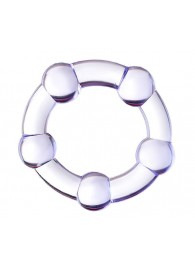 Фиолетовое эрекционное кольцо на пенис с бусинами - Штучки-дрючки - в Костроме купить с доставкой