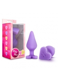 Фиолетовая анальная пробка Naughty Candy Heart Do Me Now - 8,9 см. - Blush Novelties - купить с доставкой в Костроме