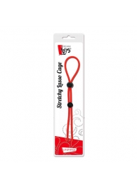 Красное лассо на пенис с двумя бусинами STRETCHY LASSO CAGE - Dream Toys - в Костроме купить с доставкой