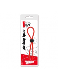 Красное эрекционное лассо с одной бусиной-утяжкой STRETCHY THIN LASSO - Dream Toys - в Костроме купить с доставкой