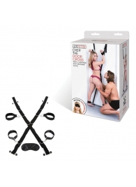 Чёрный набор для фиксации у двери - Lux Fetish - купить с доставкой в Костроме